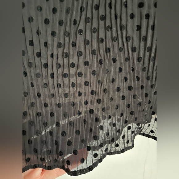 Zara sheer black polka dot short sleeve blouse, NWT, size S - Picture 7 of 8